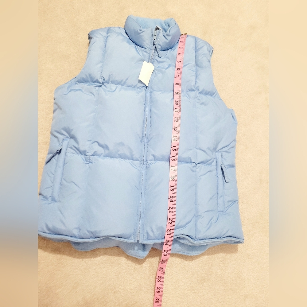 NWT Old Navy Puffer Vest Womens Medium Blue Quilted Zip Lightweight Coat - Picture 10 of 11